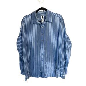 Gap Shirt Mens X-Large Blue/White Striped Long Sleeve Button Up. 100% Cotton